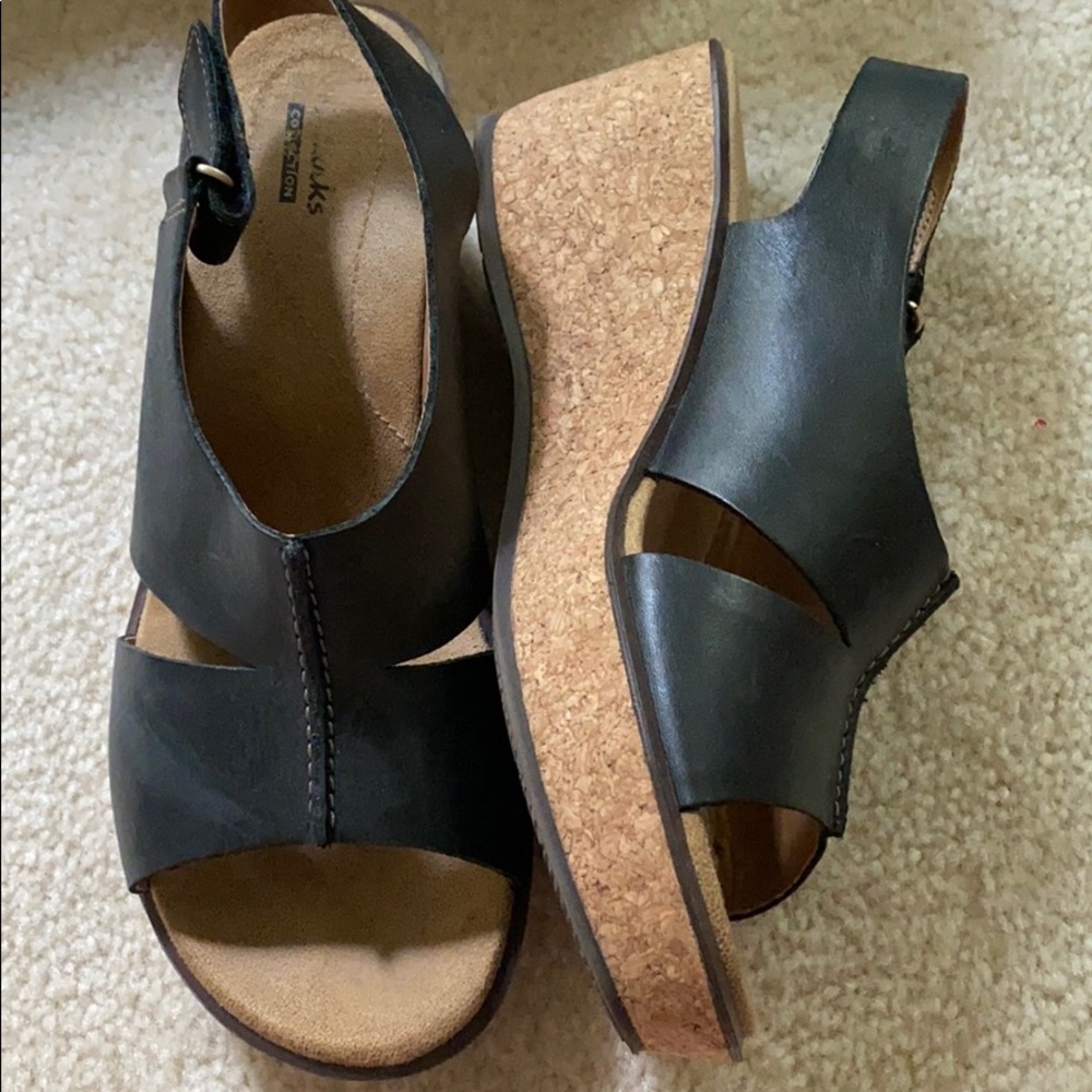 Clarks Collection size 9.5 black Leather